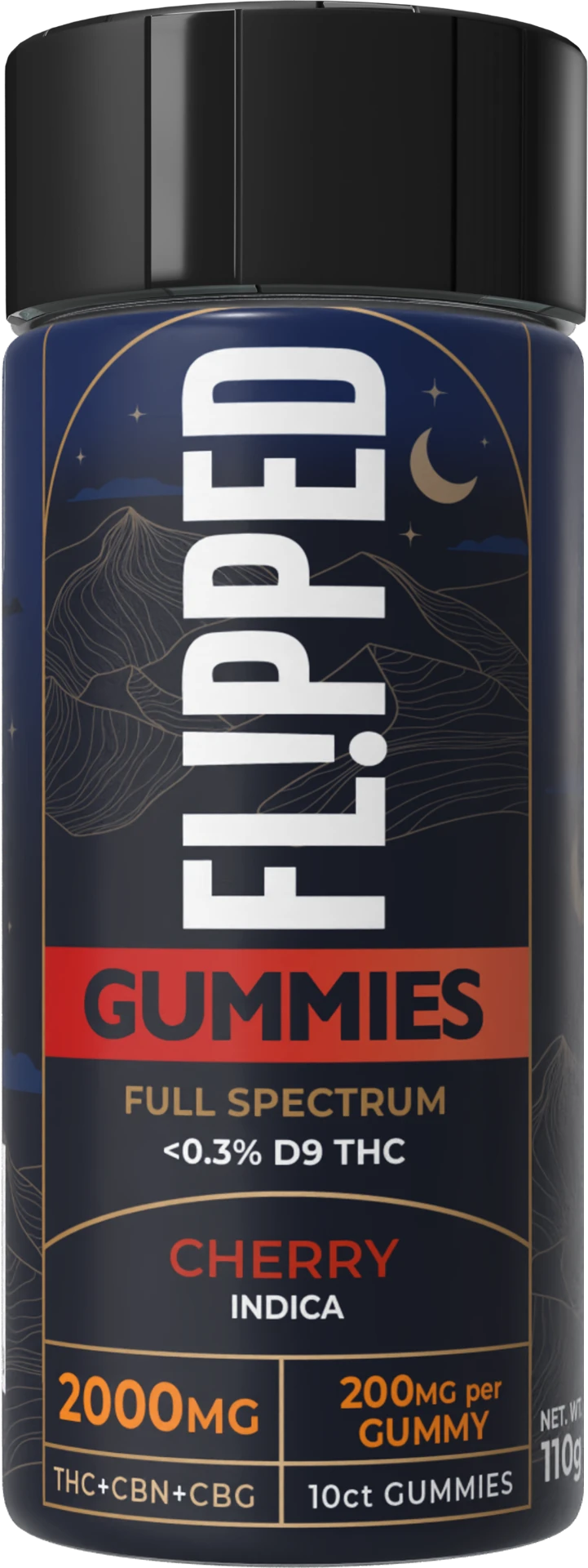 FL!PPED Cherry Full Spectrum Gummies jar