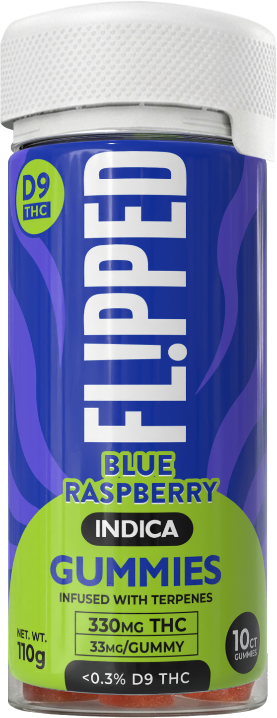 FL!PPED Blue Raspberry D9 Gummies jar
