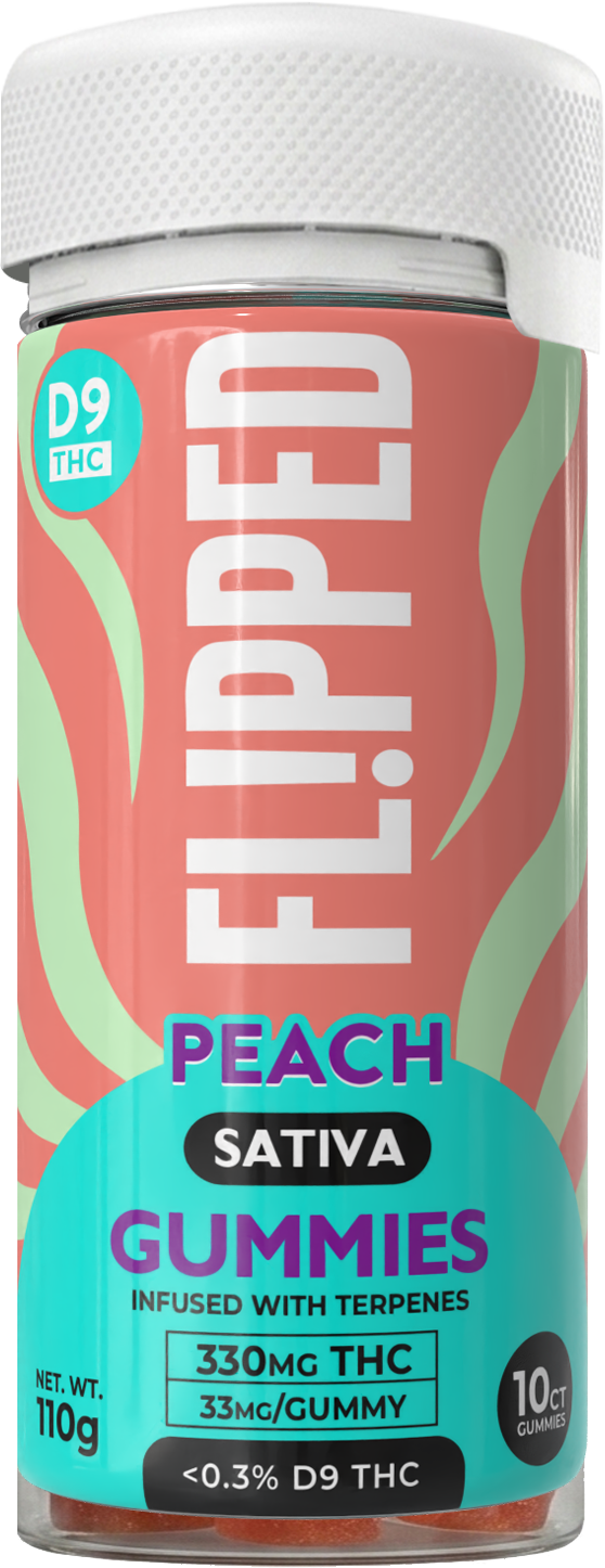 FL!PPED Peach D9 Gummies jar