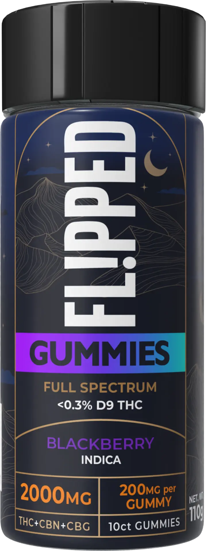 FL!PPED Blackberry Full Spectrum Gummies jar