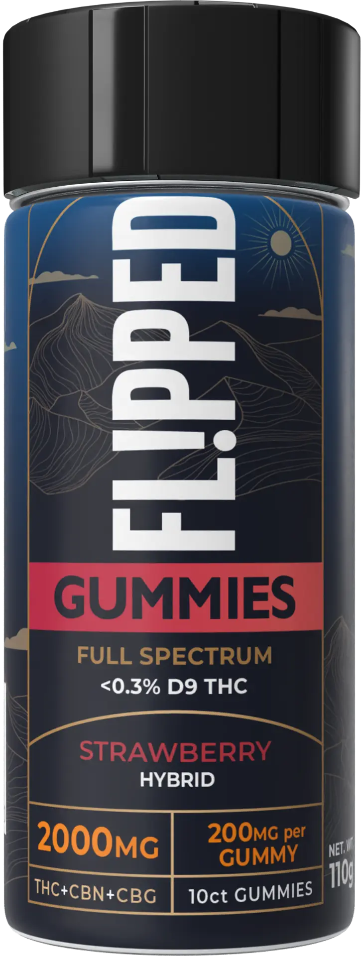 FL!PPED Strawberry Full Spectrum Gummies jar